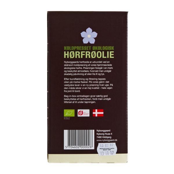 Hørfrøolie Nyborggaard Bag-in-Box 1 liter økologisk