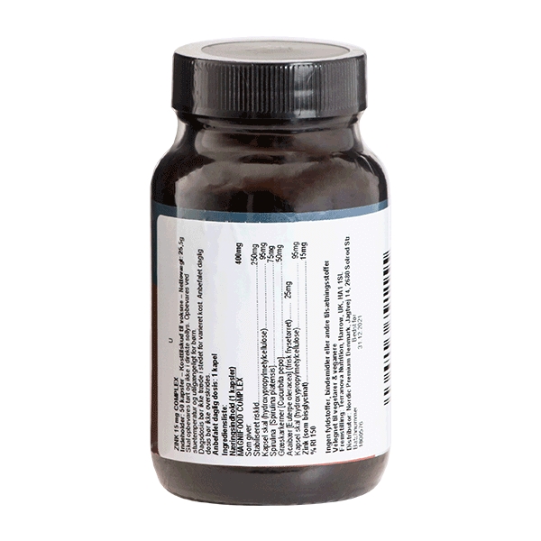 Zinc Complex 15 mg Terranova 50 vegetabilske kapsler