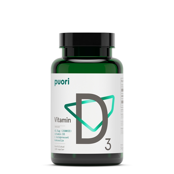 Puori D3 – Naturligt udvundet Vitamin D (2500IE) (120 kps.)