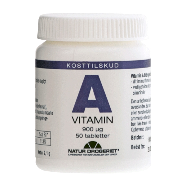 A-vitamin 900 mcg 50 tabletter