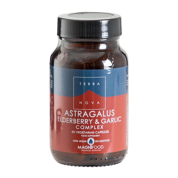 Astragalus Elderberry Garlic Complex Terranova 50 kapsler