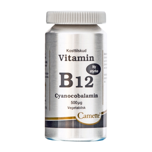 B12 Vitamin 500 mcg Cyanocobalamin Camette 90 tabletter