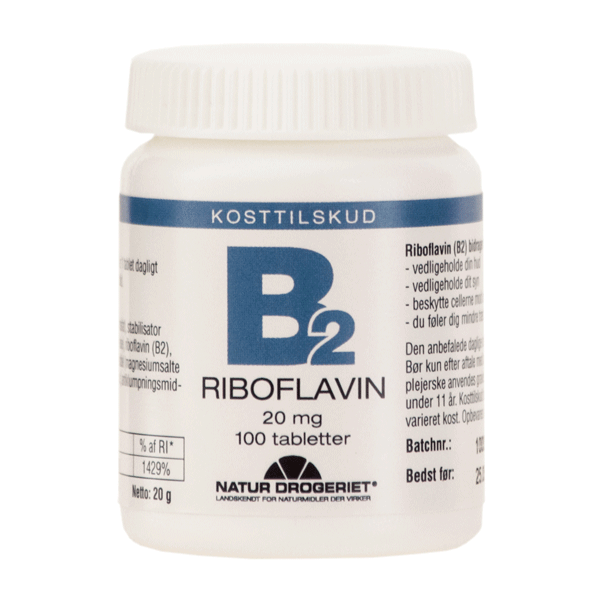 B2 Riboflavin 20 mg 100 tabletter