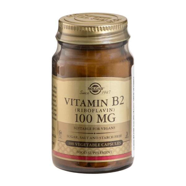 B2 vitamin 100 mg Solgar 100 vegetabilske kapsler