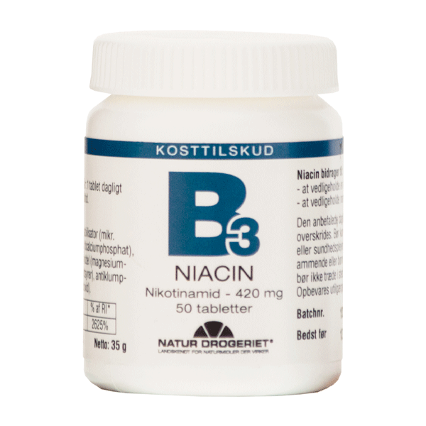 B3 Niacin Nikotinamid 420 mg 50 tabletter