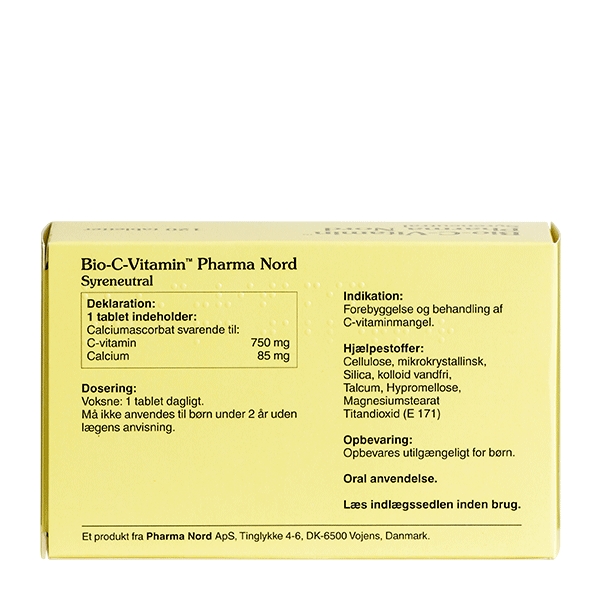Bio-C-Vitamin syreneutral 750 mg 120 tabletter