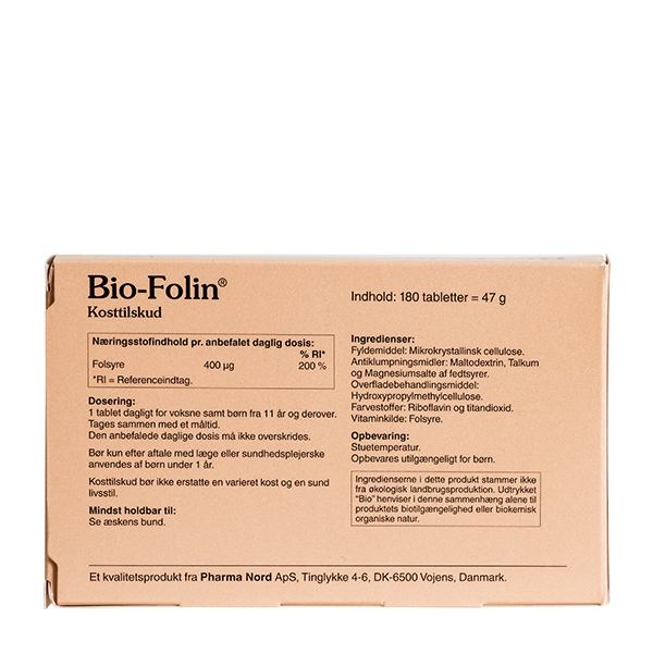 Bio-Folin 400 mcg 180 tabletter
