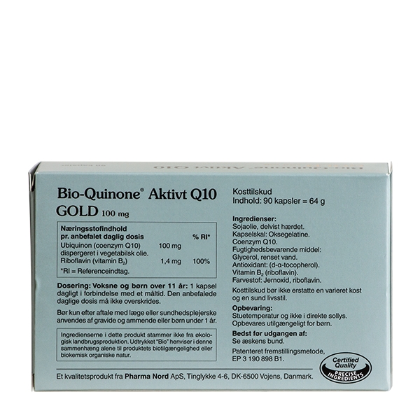 Bio-Qinone Aktivt Q10 Gold 100 mg 90 kapsler