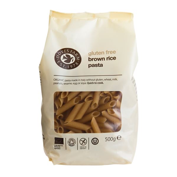 Brown Rice Pasta Doves Penne glutenfri 500 g øko