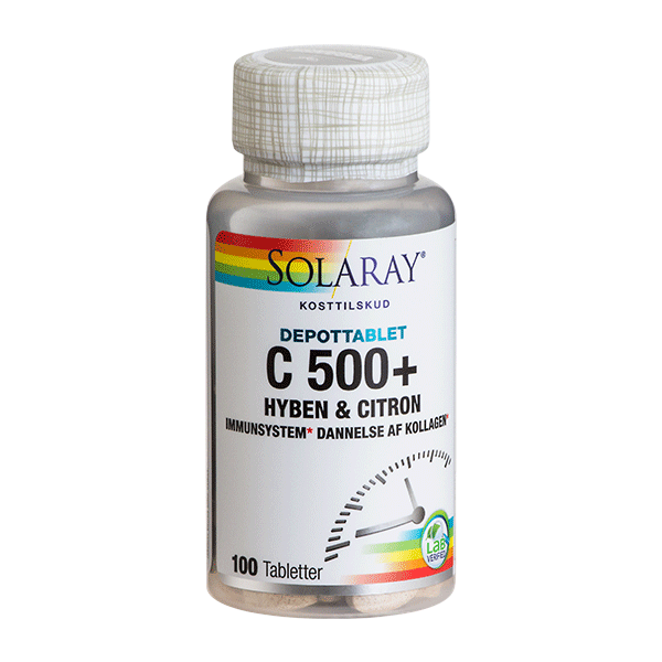 C 500+ Hyben og Citron Solaray 100 tabletter