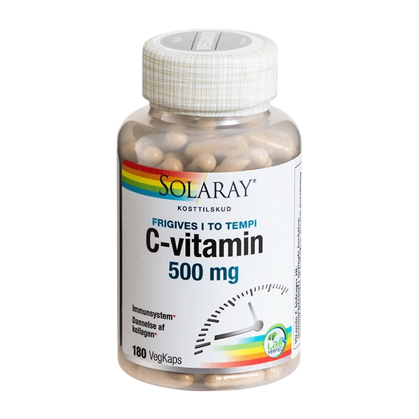C-Vitamin 500 mg Solaray 180 kapsler
