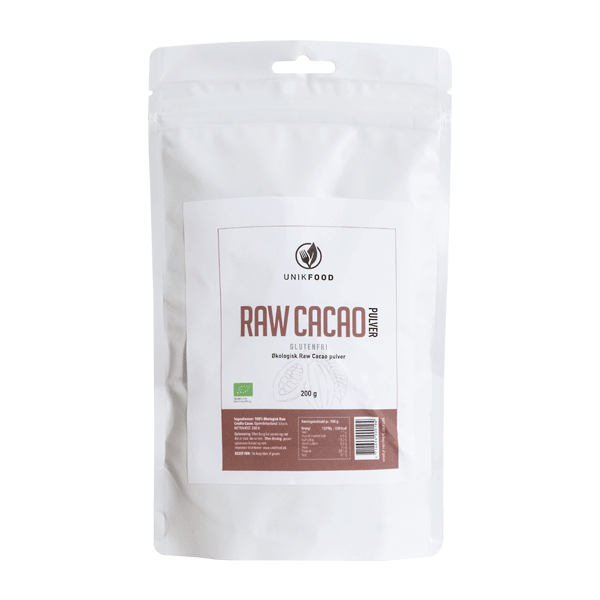 Cacao Pulver Raw Unik Food 200 g økologisk