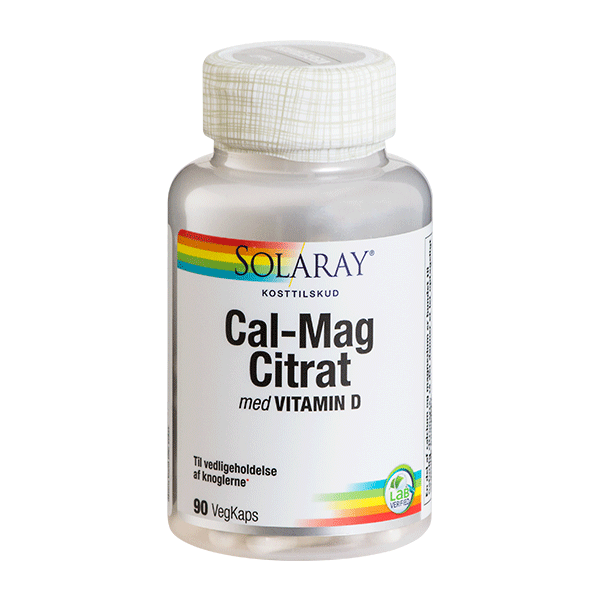 Cal-Mag Citrat med vitamin D Solaray 90 Vegkaps