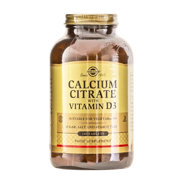 Calcium Citrate with D3 Solgar 240 tabletter