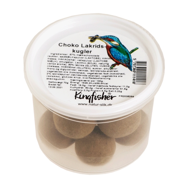 Choko Lakridskugler Kingfisher 70 g