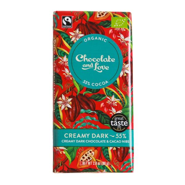 Chokolade Creamy Dark 55 % Fairtrade 80 g økologisk