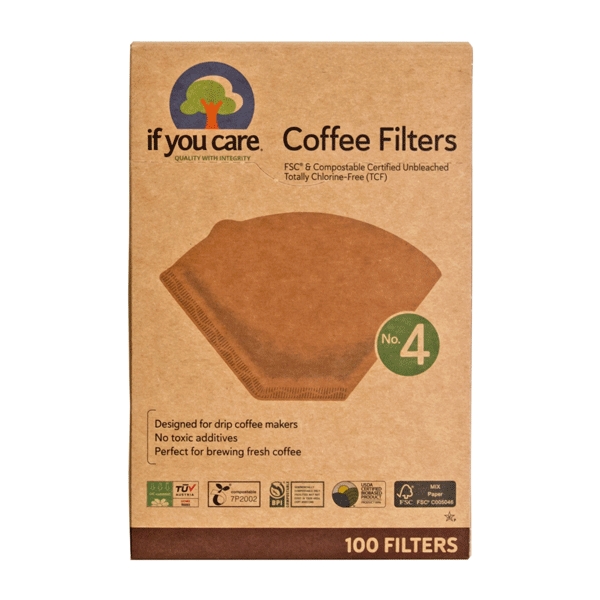 Coffee Filters no 4 ubleget If You Care 100 stk. økologisk