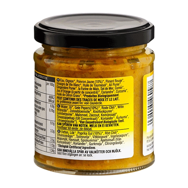 Curry Paste Thai Yellow glutenfri 180 g økologisk