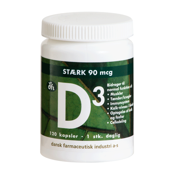 D3-vitamin Stærk 90 mcg 120 kapsler