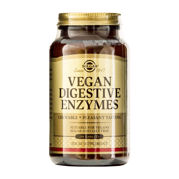 Digestive Enzymes Vegan Solgar 250 tyggetabletter