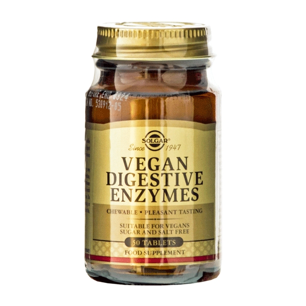 Digestive Enzymes Vegan Solgar 50 tyggetabletter