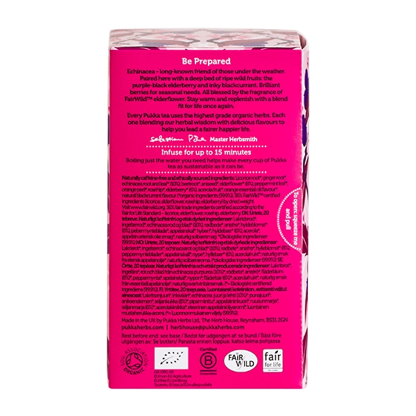 Elderberry & Echinacea Pukka 20 breve økologisk