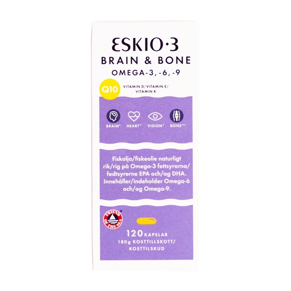 Eskio-3 Brain & Bone Omega 3, 6, 9 120 kapsler