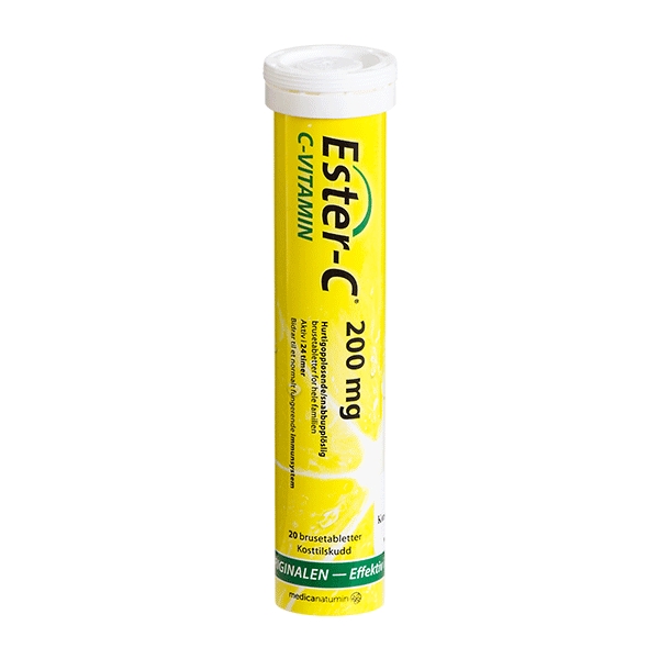Ester-C C-vitamin 200 mg 20 brusetabletter