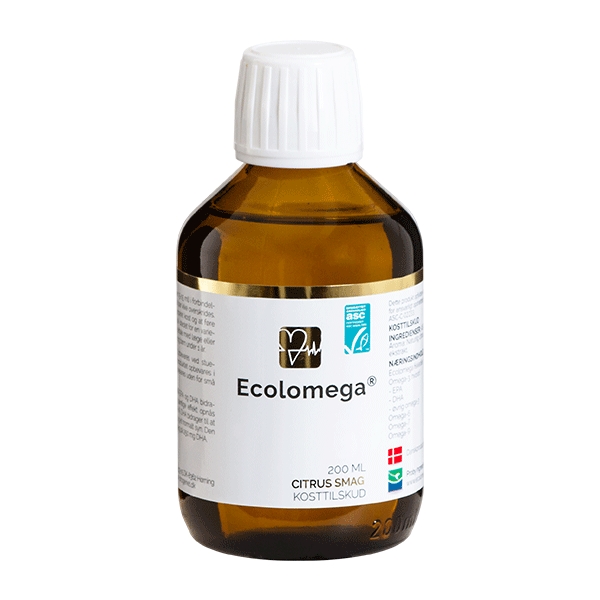 Fiskeolie Koldpresset Ecolomega 200 ml økologisk