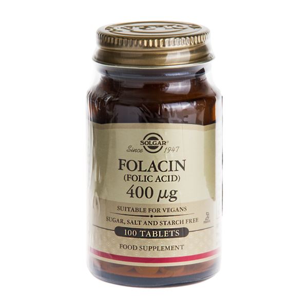 Folacin 400 mcg Solgar 100 tabletter