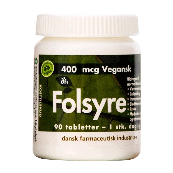 Folsyre 400 mcg 90 tabletter