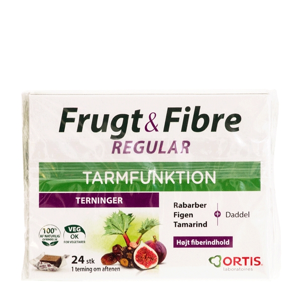 Frugt & Fibre Tarmfunktion Ortis 24 tyggeterninger