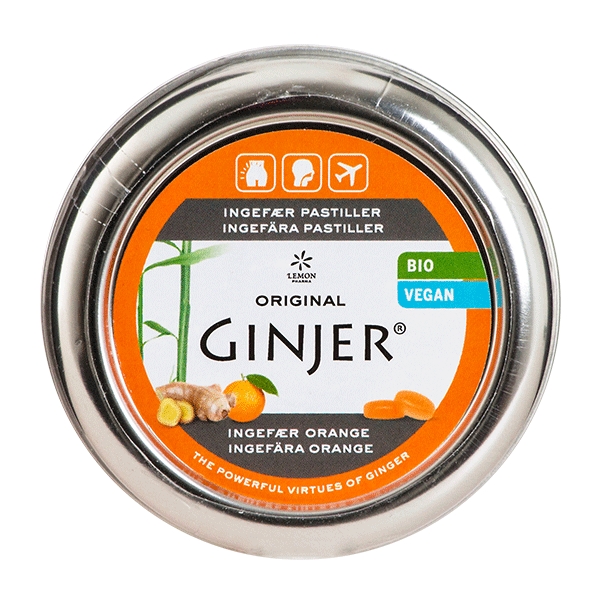 Ginjer Ingefær Orange Pastiller 40 g økologisk