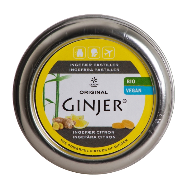 Ginjer Pastiller Ingefær Citron 40 g økologisk