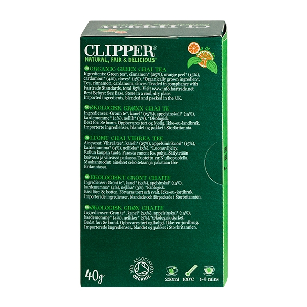 Green Tea Chai Clipper 20 breve økologisk