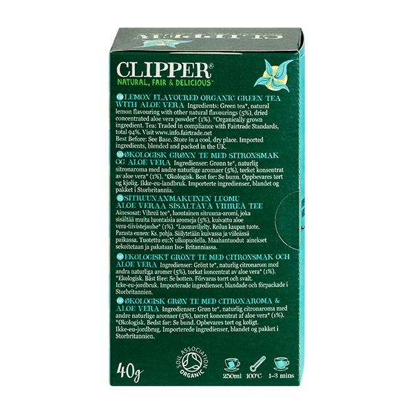 Green Tea Citrus & Aloe Vera Clipper 20 breve ø