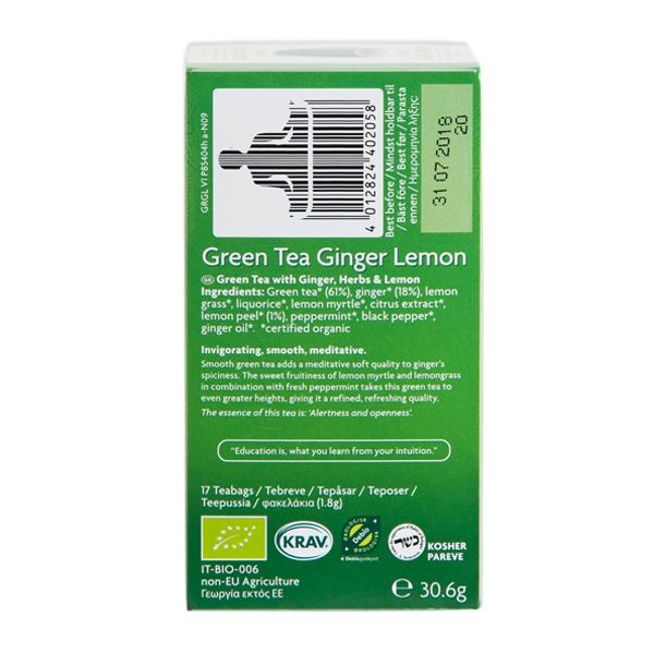 Green Tea Ginger Lemon Yogi 17 tebreve økologisk