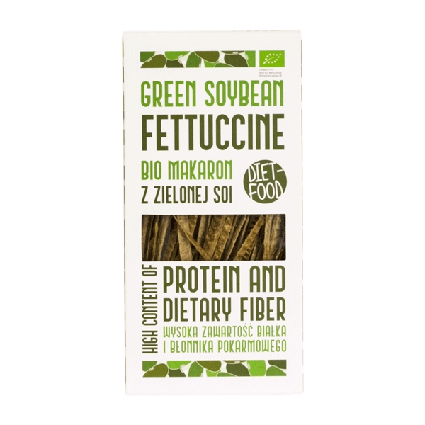 Grøn Fettuccine Soja Pasta Diet Food 200 g økologisk