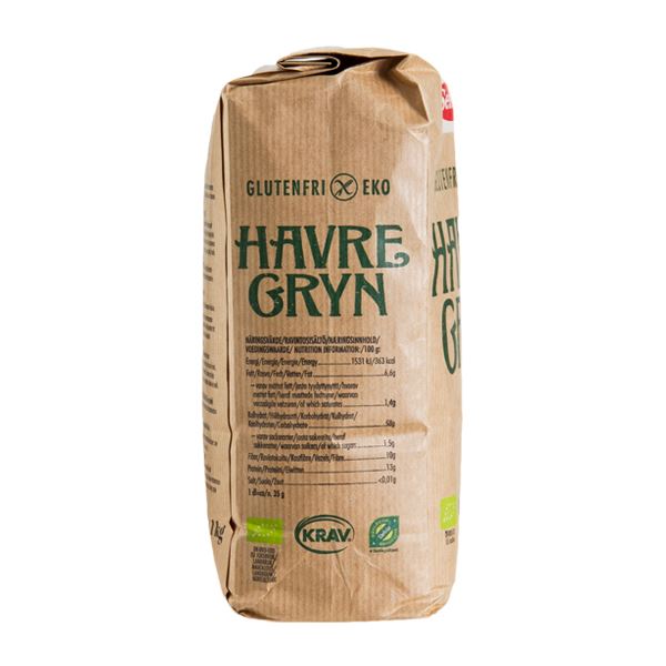 Havregryn glutenfri Semper 1 kg økologisk