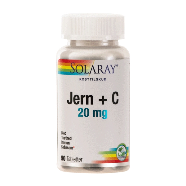 Jern + C Solaray 90 tabletter