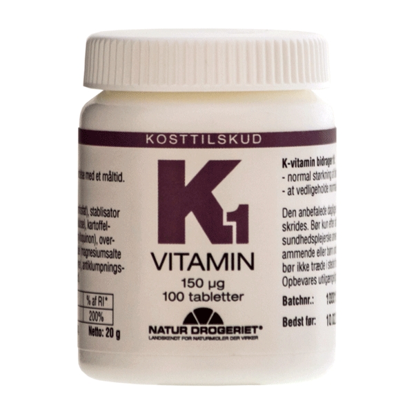 K1-Vitamin 150 mcg 100 tabletter