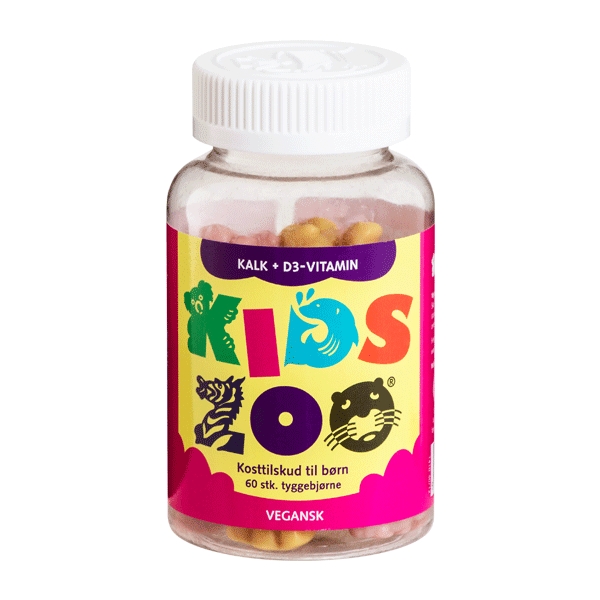 Kalk + D-vitamin Gelé Kids Zoo 60 tyggebjørne