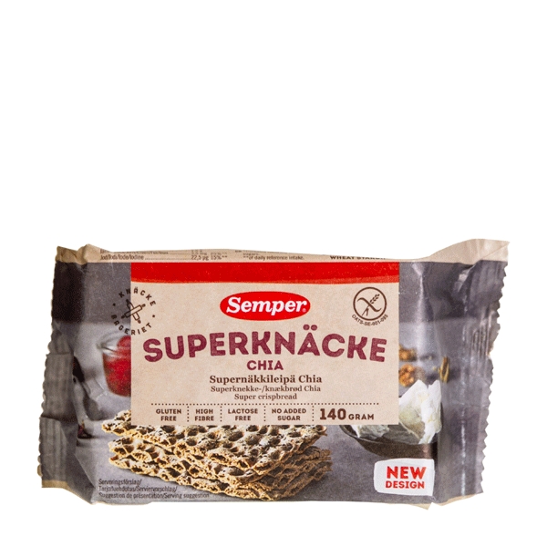 Knækbrød Chia glutenfri Semper 140 g