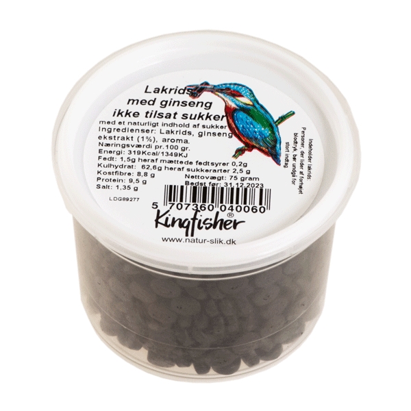 Lakrids med Ginseng Kingfisher 80 g