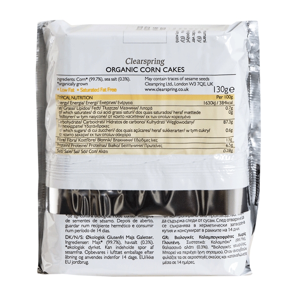 Majsgaletter Corn Cakes Clearspring 130 g øko