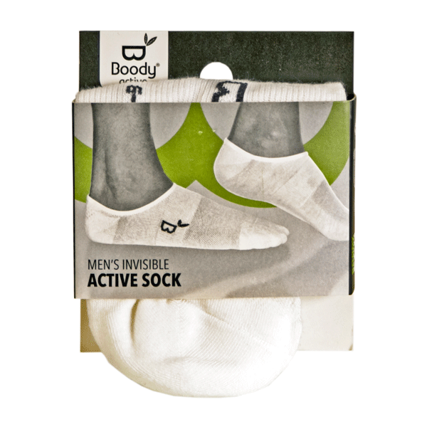 Men's Invisible Active Sock Hvid str. 39-45 Boody