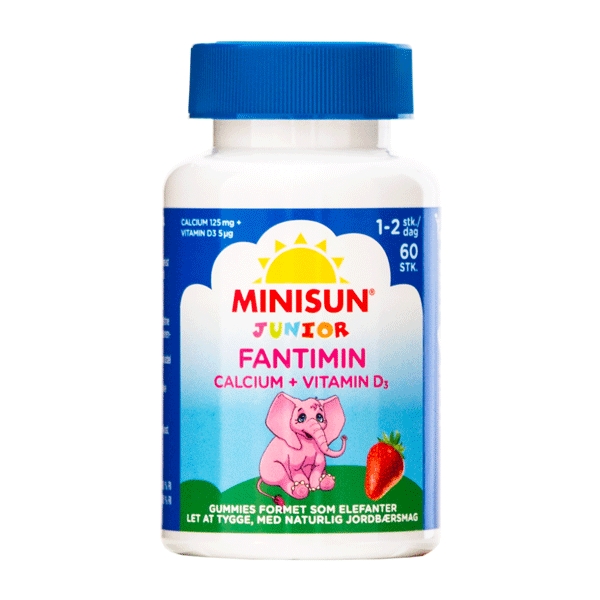Minisun Junior Fantimin Calcium + Vitamin D3 60 stk