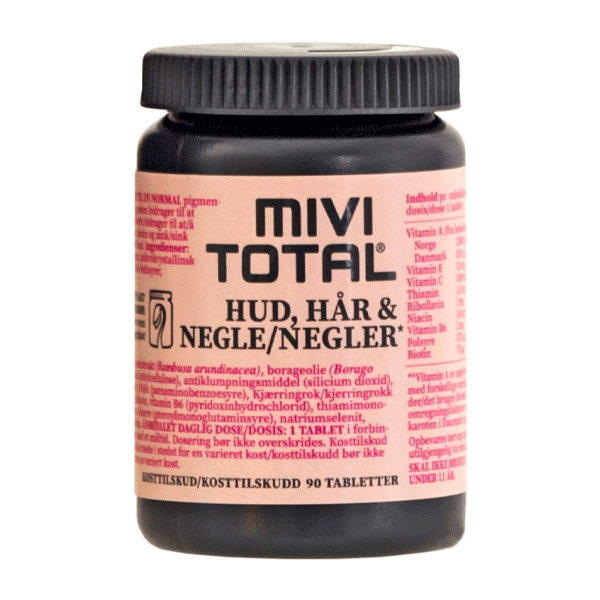 Mivi Total Hud, Hår & Negle 90 tabletter