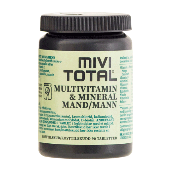 Mivi Total Multivitamin & Mineraler Mand 90 tabletter
