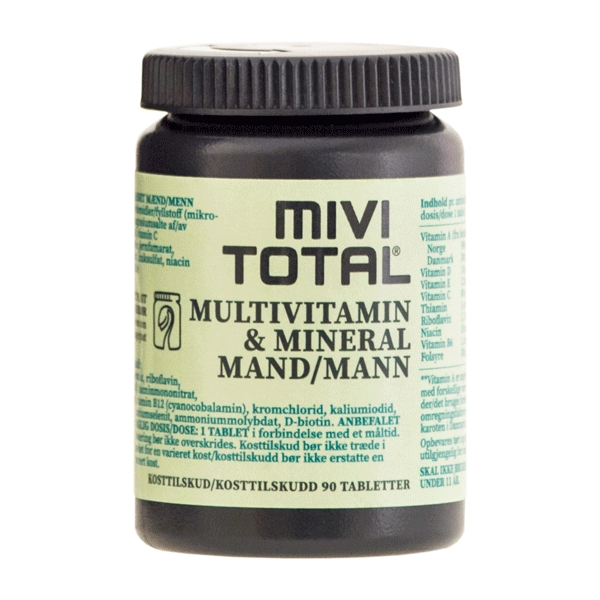 Mechanics suffix inch Mivi Total Multivitamin & Mineraler Mand 90 tabletter